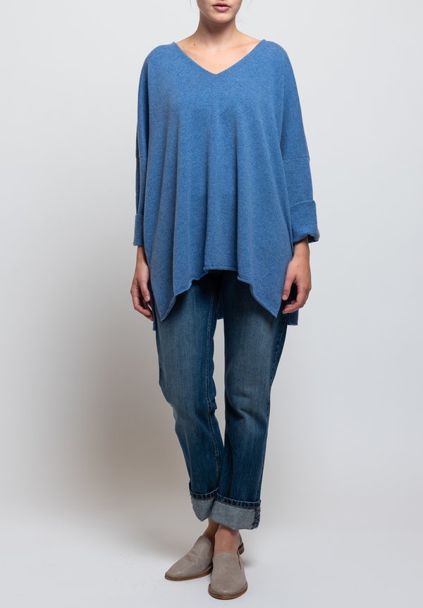 Shi Cashmere Cass V-Neck Sweater in Sue	