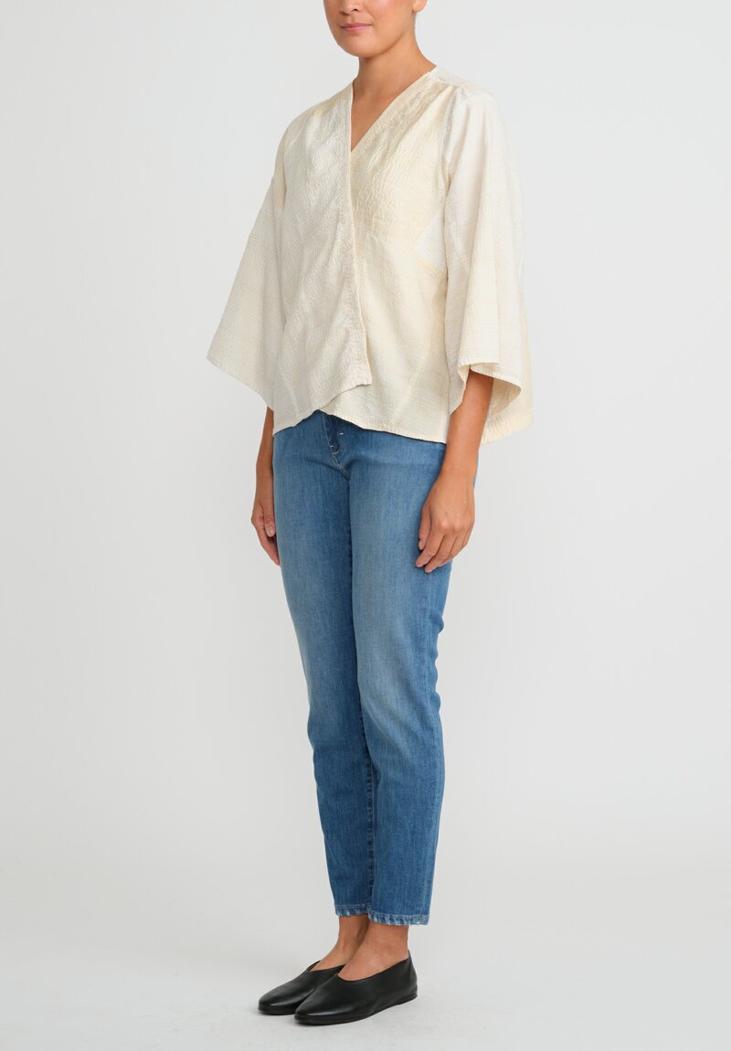 Mieko Mintz 2-Layer Short Jaipur Jacket in Ivory	