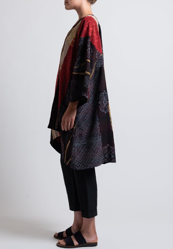 Mieko Mintz 2-Layer Kimono Print Kimono Duster in Black | Santa Fe Dry ...
