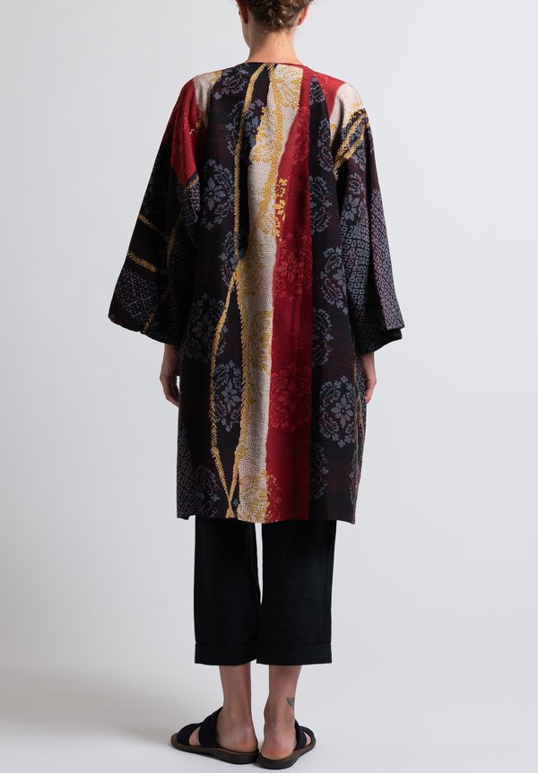 Mieko Mintz 2-Layer Kimono Print Kimono Duster in Black | Santa Fe Dry ...