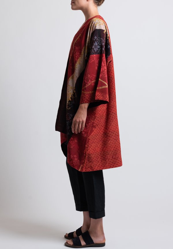 Mieko Mintz 2-Layer Kimono Print Kimono Duster in Red | Santa Fe Dry ...