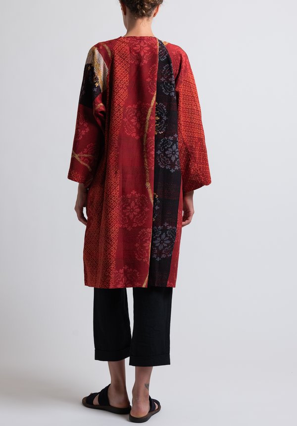 Mieko Mintz 2-Layer Kimono Print Kimono Duster in Red | Santa Fe Dry ...