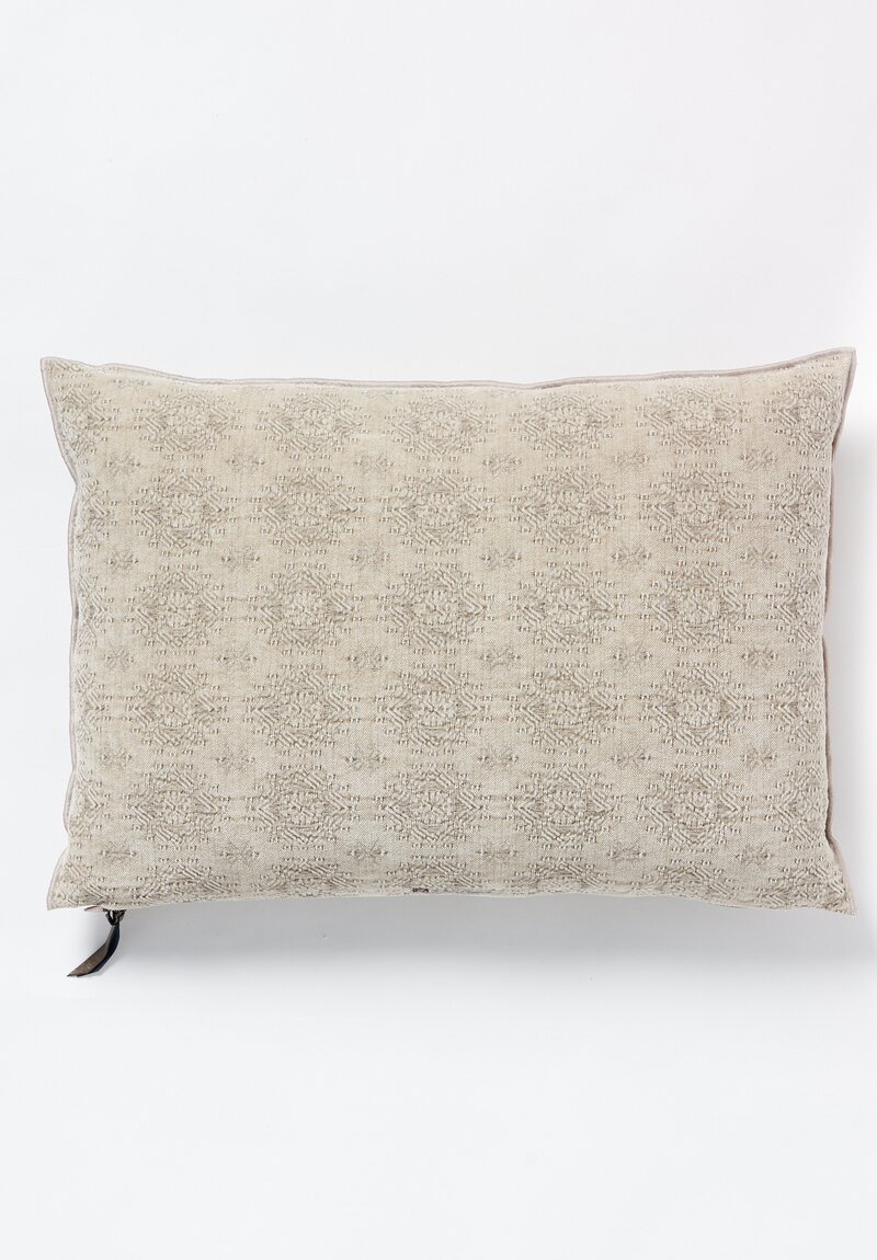 Maison de Vacances Large Stone Washed Jacquard Pillow Kilim Ciment	