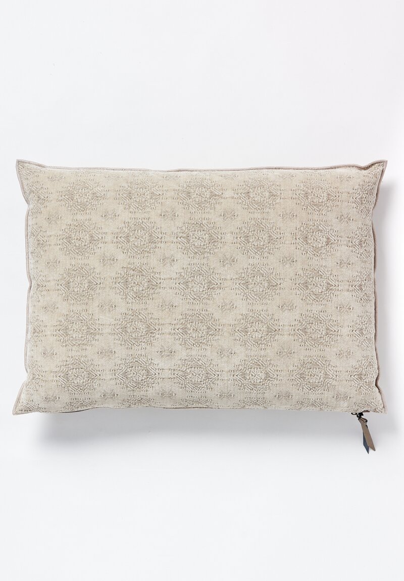 Maison de Vacances Large Stone Washed Jacquard Pillow Kilim Ciment	