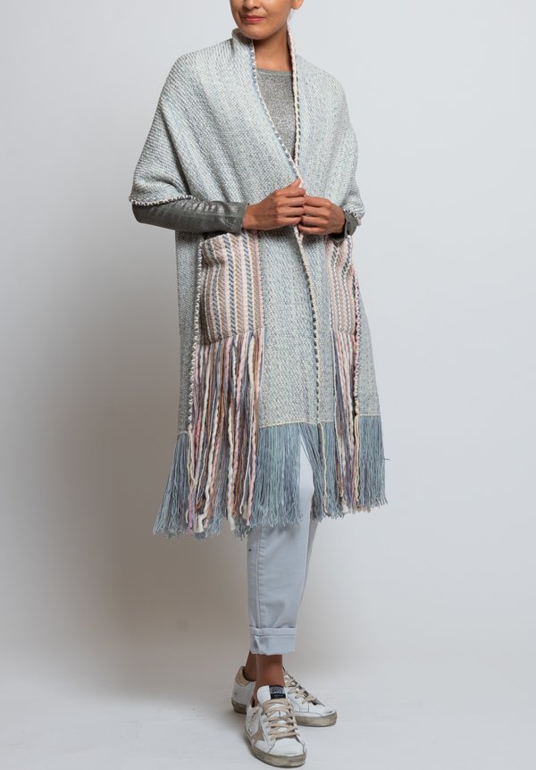 Wehve Handwoven Pocket Shawl in Sky	