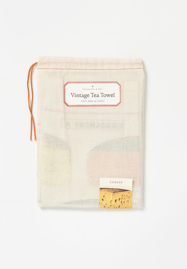 Natural Cotton Cheese Print Tea Towel
