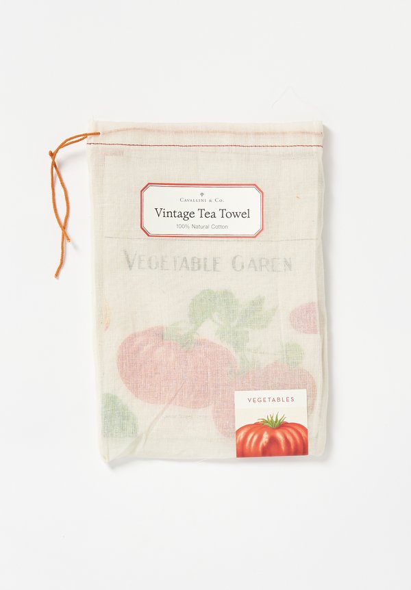 Natural Cotton Vegetable Print Tea Towel