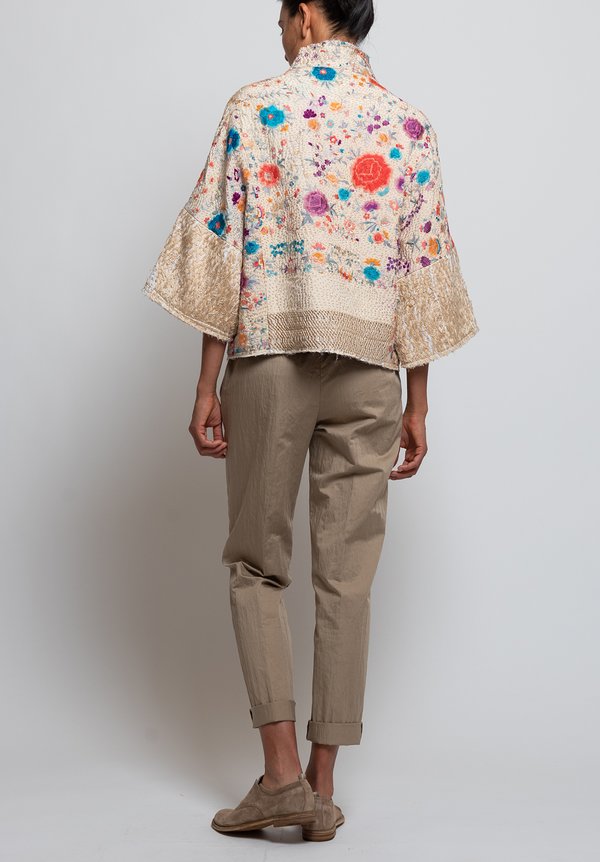 By Walid Piano Shawl Cassie Jacket in Teal/ Cream	