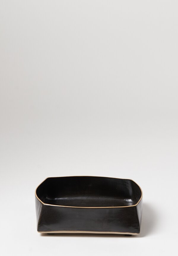 Laurie Goldstein Large Square Ceramic Serving Bowl in Black	