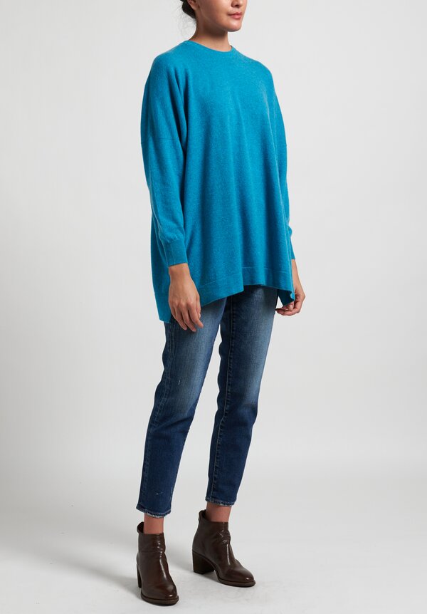 Hania New York Cashmere Marley Crewneck Sweater in Utopia Blue	