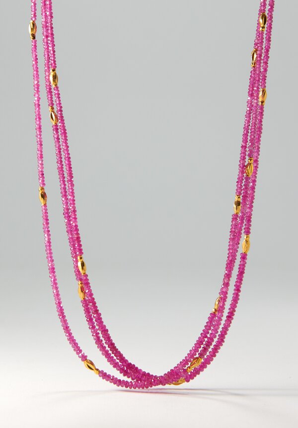 Greig Porter 18K, Burmese Ruby Short 3 Strand Necklace	