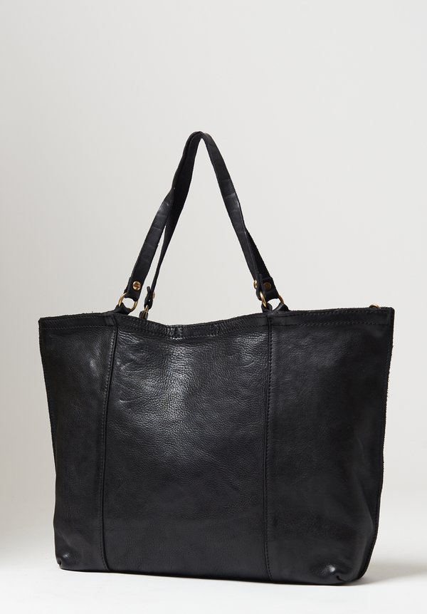 Campomaggi Large Rectangle Shopping Bag in Black	