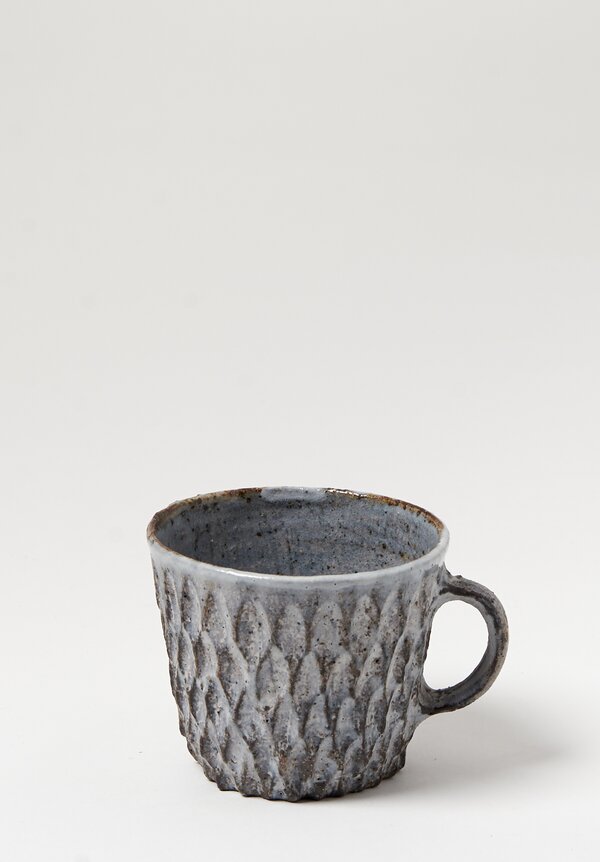 Akiko Hirai Ceramic Dry Kohiki Flower Petal Cup in Grey	