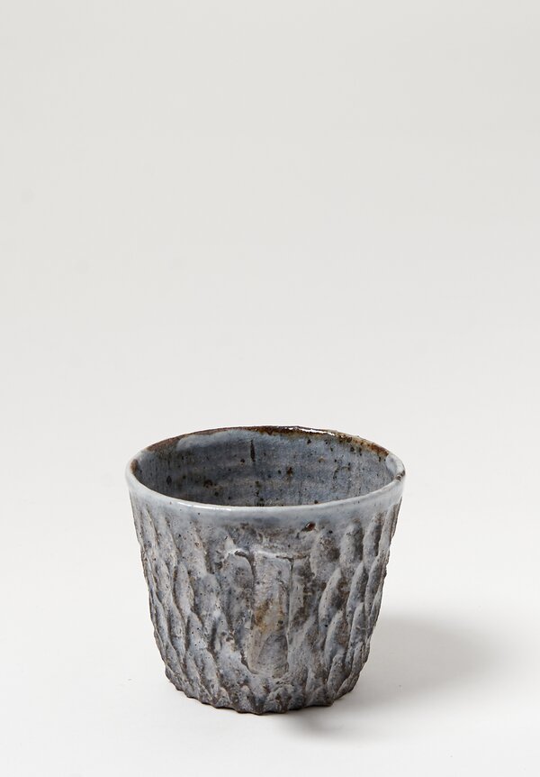Akiko Hirai Ceramic Dry Kohiki Flower Petal Cup in Grey	