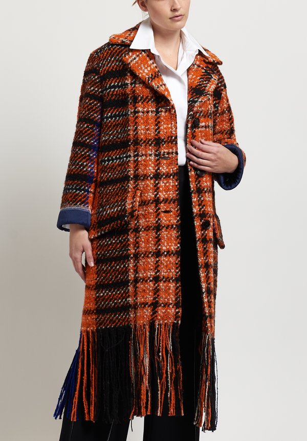 Marni Tweed Blanket Coat in Carrot	