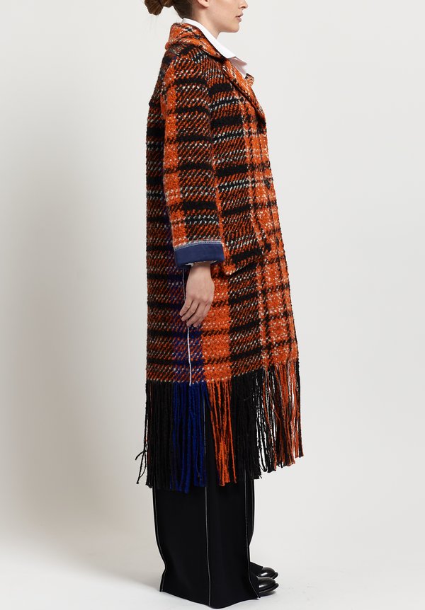 Marni Tweed Blanket Coat in Carrot	