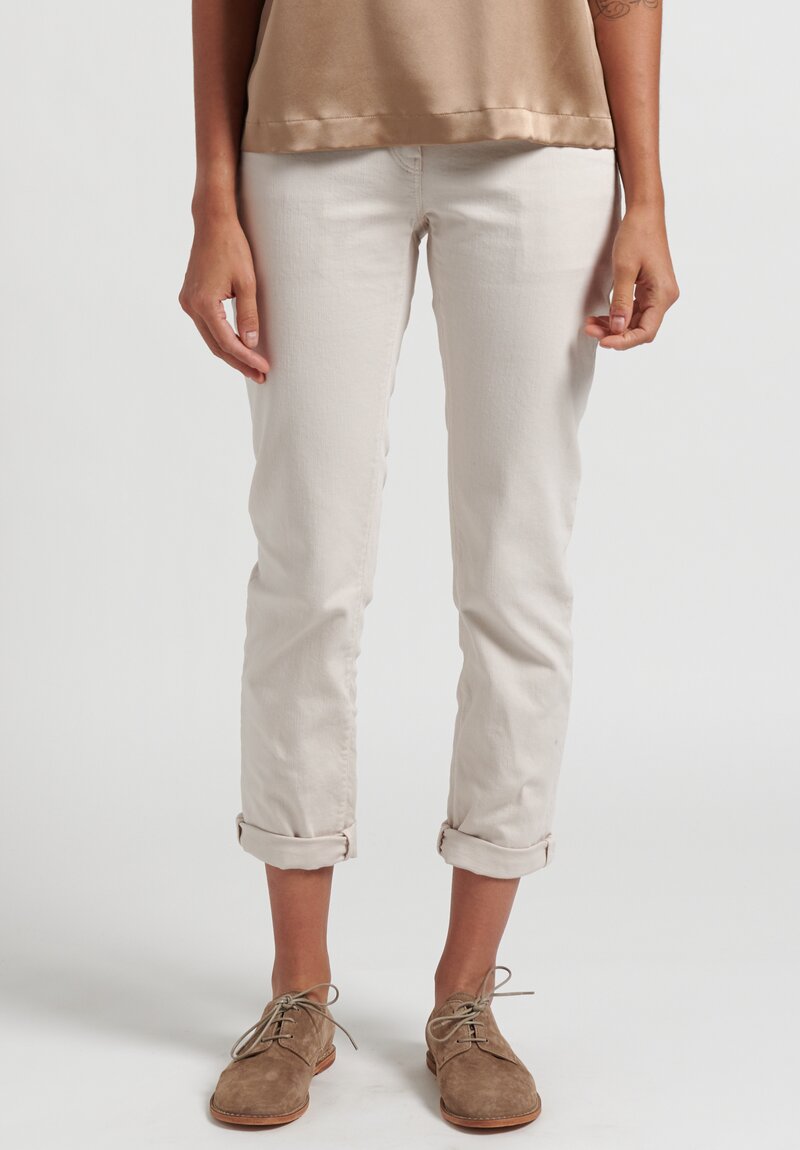 Brunello Cucinelli Slim Fit & Straight Jeans in Off White