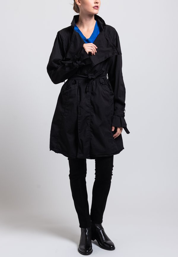 Jaga Belted Lapel Coat in Black	