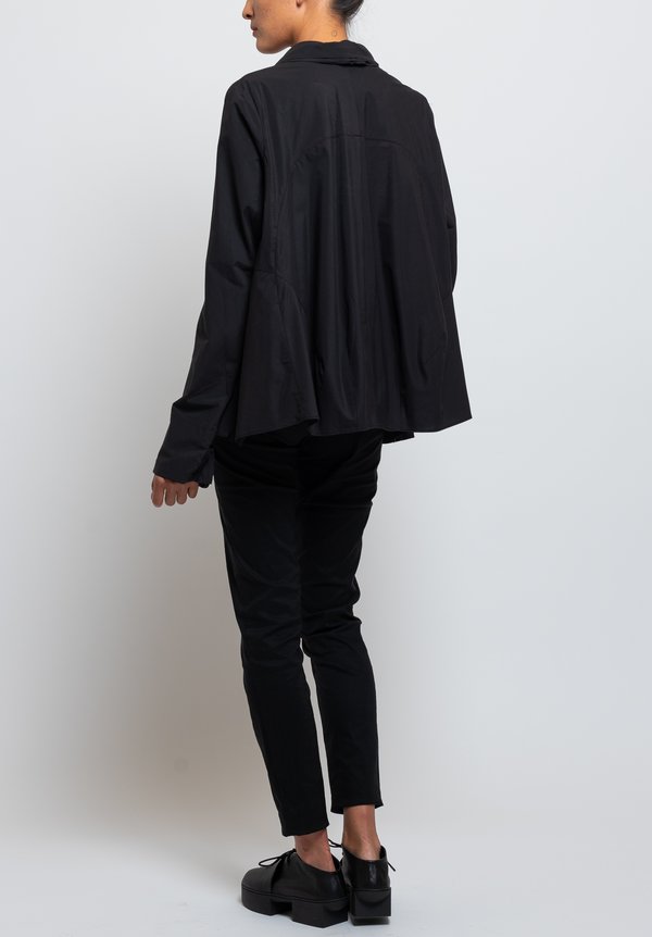 Rundholz Oversized Layered Collar Shirt in Black | Santa Fe Dry Goods ...