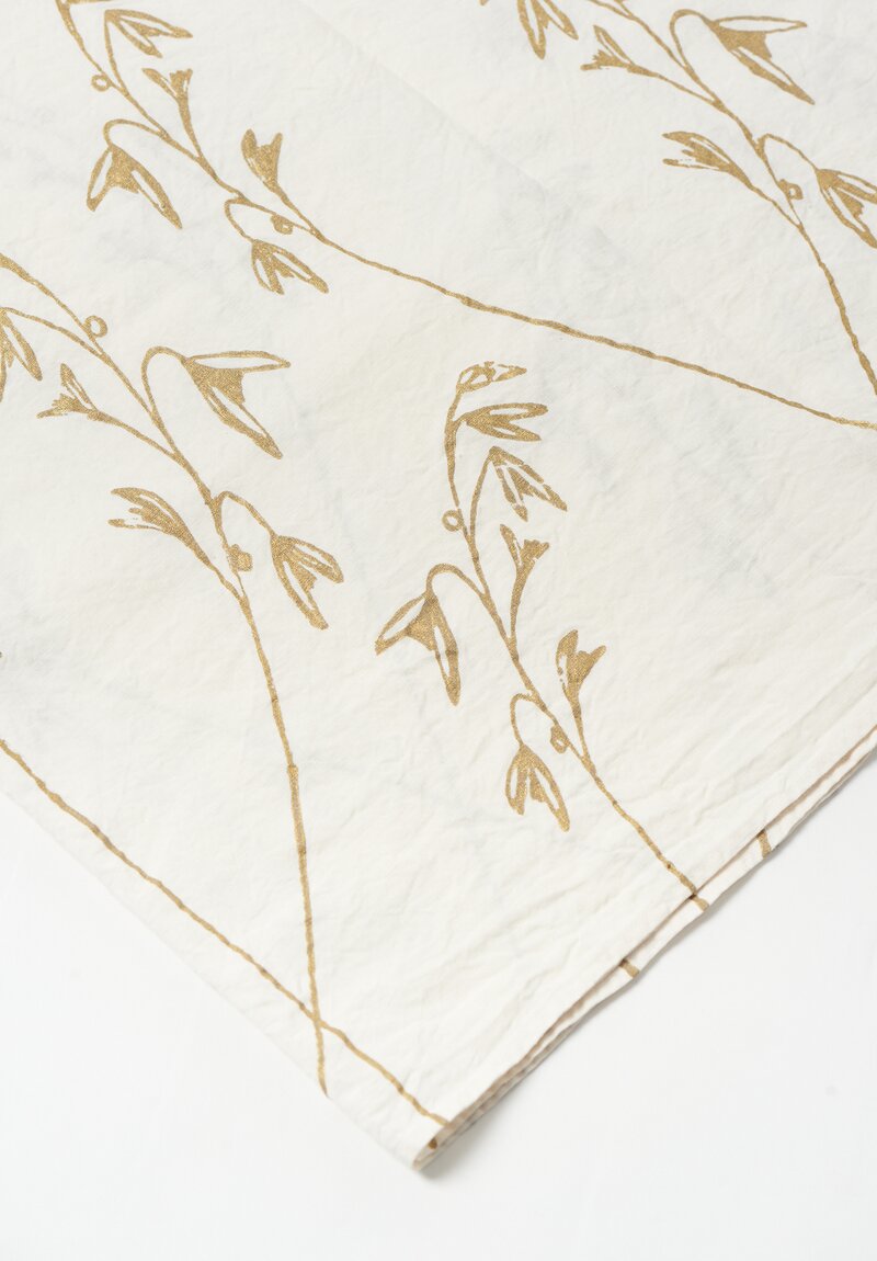 Bertozzi Handmade Linen Large Printed Tablecloth Murous Gold	