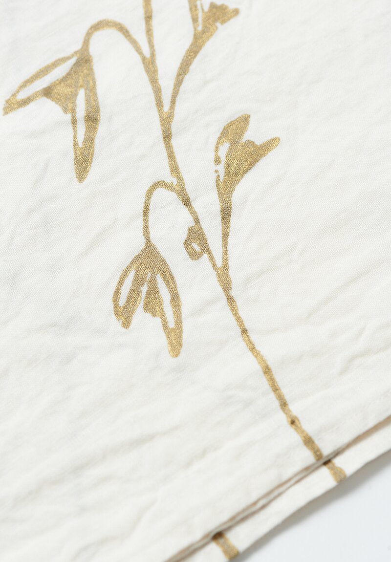 Bertozzi Handmade Linen Large Printed Tablecloth Murous Gold	