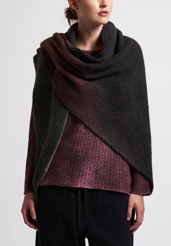 f Cashmere Ombre Scarf in Brown/ Green	