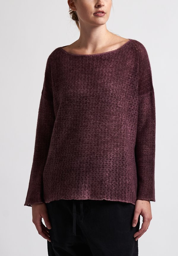 f Cashmere Perforated Sweater in Brick	