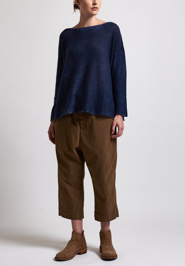 f Cashmere Perforated Sweater in Blue	