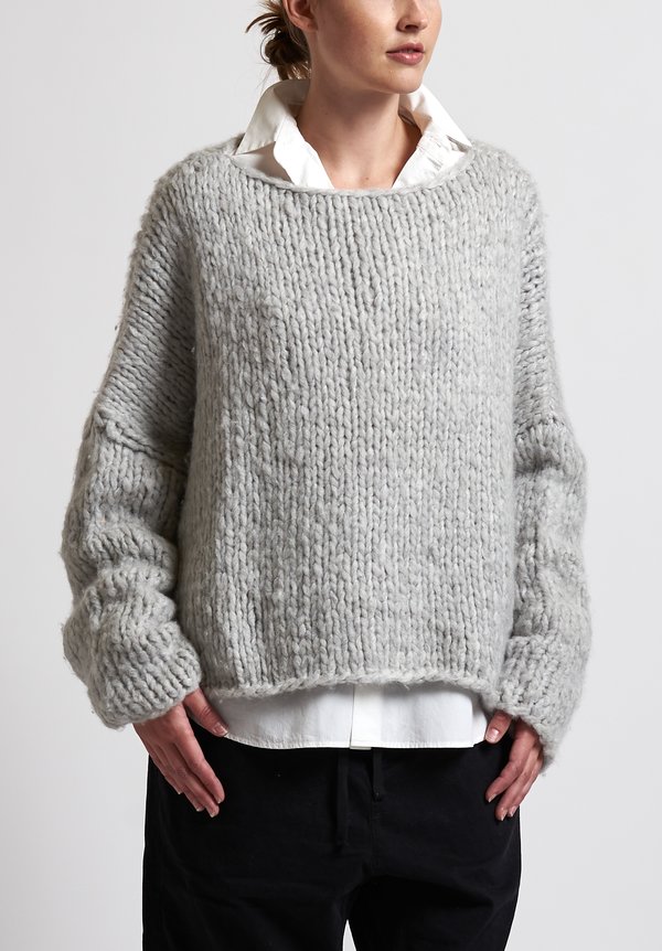 f Cashmere Loose Knit Sweater in Grey	