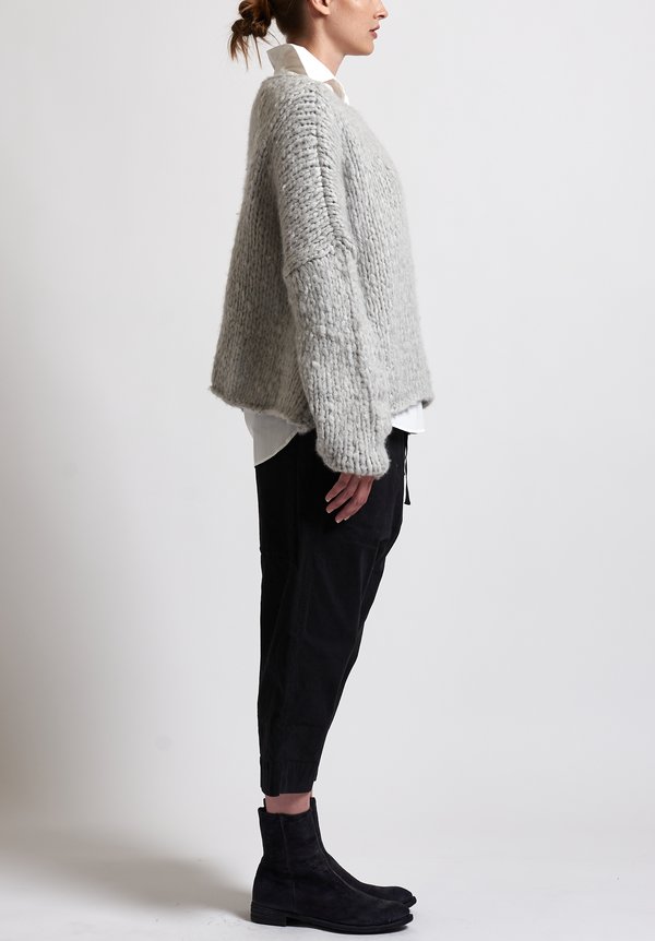 f Cashmere Loose Knit Sweater in Grey	