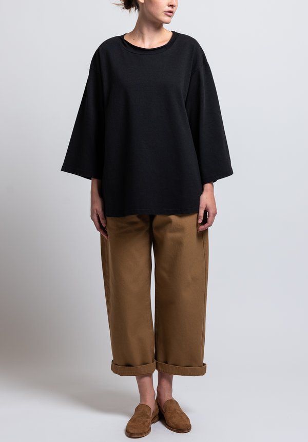 Labo.Art Cotton Ben Pan Relaxed Jersey Tee in Black	