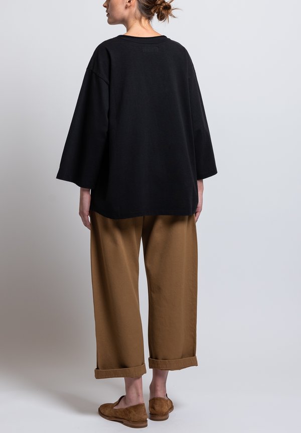 Labo.Art Cotton Ben Pan Relaxed Jersey Tee in Black	