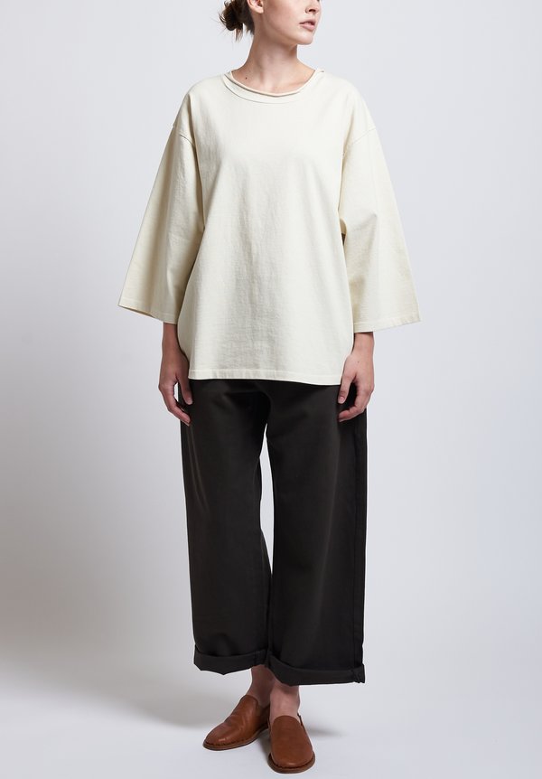 Labo.Art Cotton Ben Pan Relaxed Jersey Tee in Winter White	