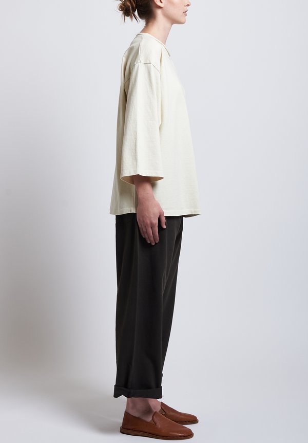 Labo.Art Cotton Ben Pan Relaxed Jersey Tee in Winter White	