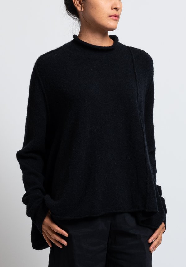 Rundholz Wool/ Baby Alpaca A-Line Sweater in Black	