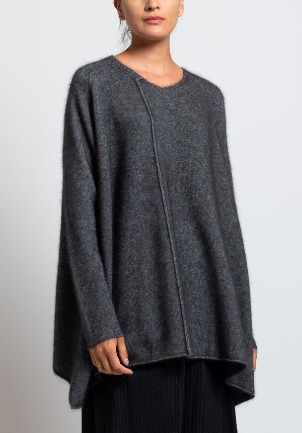 Rundholz Racoon Dehaired A-Line Sweater in Grey	