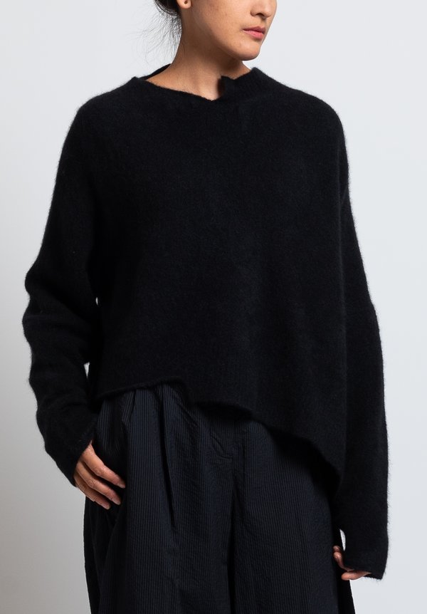 Rundholz Asymmetric Hem Sweater in Black	