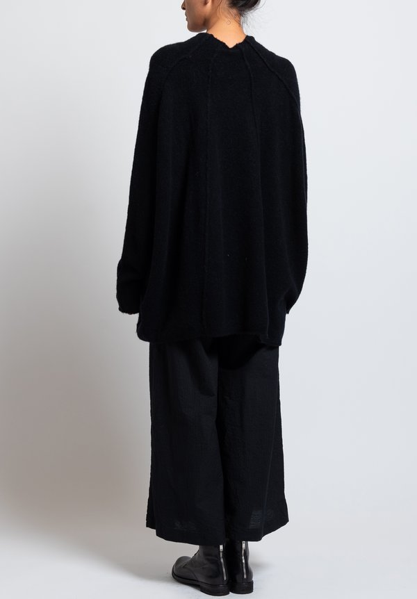 Rundholz Oversized Reverse Seam Sweater in Black	