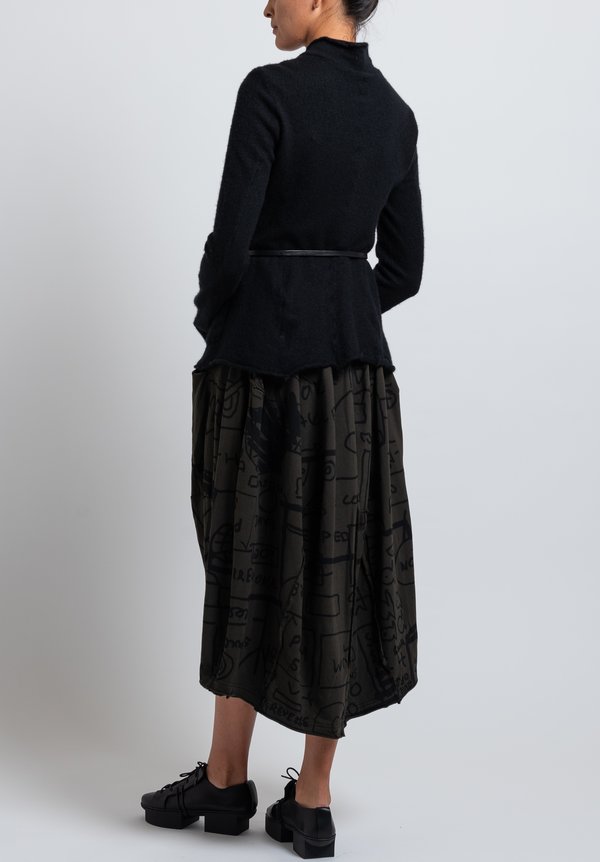 Rundholz Black Label Reversed Seam Tulip Skirt in Dark Olive	