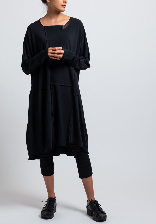 Rundholz Black Label Oversized Bonded Mesh Dress in Black	