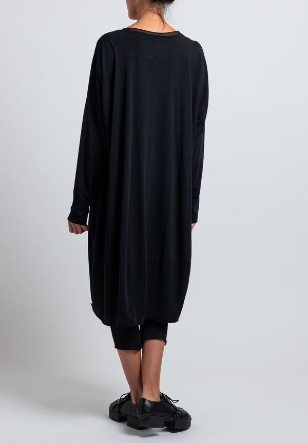 Rundholz Black Label Oversized Bonded Mesh Dress in Black	