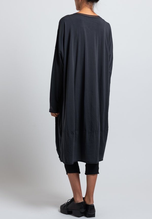Rundholz Black Label Oversized Bonded Mesh Dress in Dark Grey	