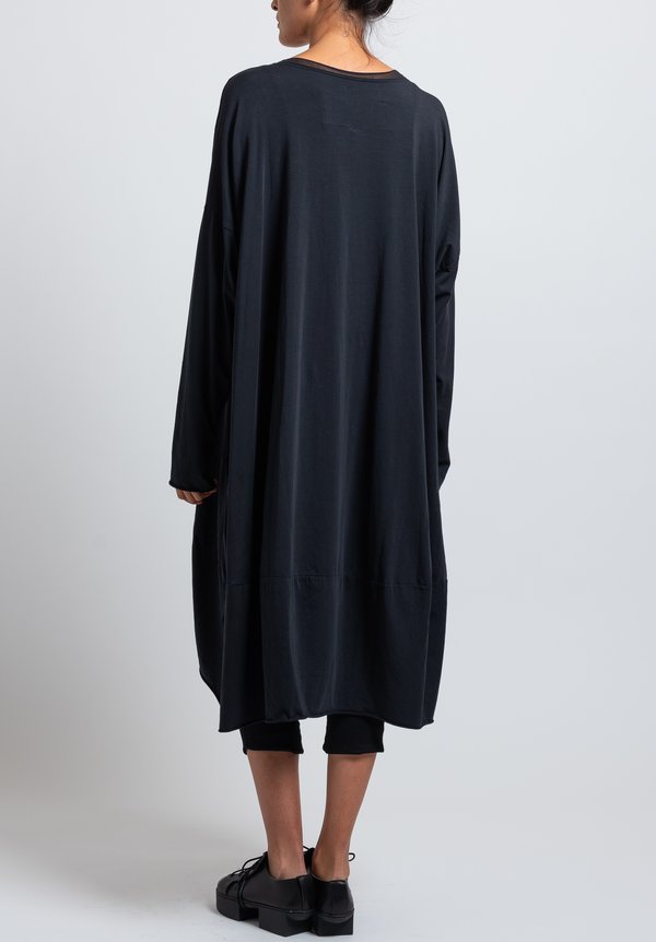 Rundholz Black Label Oversized Bonded Mesh Dress in Dark Blue	