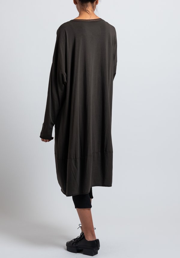 Rundholz Black Label  Oversized Bonded Mesh Dress in Dark Olive	