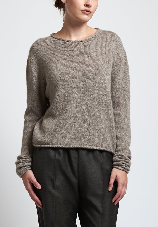 Agnona Cropped Sweater in Natural	