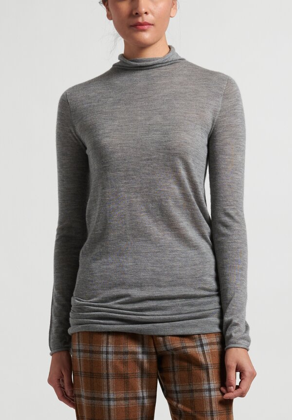 Agnona Cashmere Long Lightweight Sweater in Grey