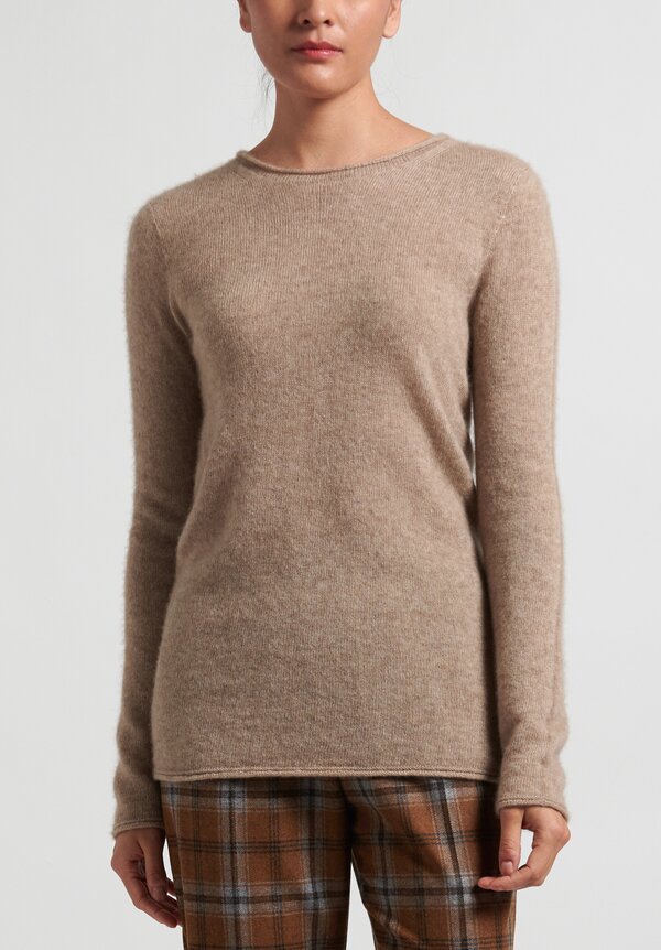 Agnona Silk Cashmere Crewneck Sweater in Natural | Santa Fe Dry Goods ...