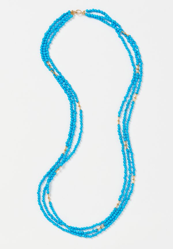 Greig Porter 18K, Sleeping Beauty Turquoise Long 3-Strand Necklace