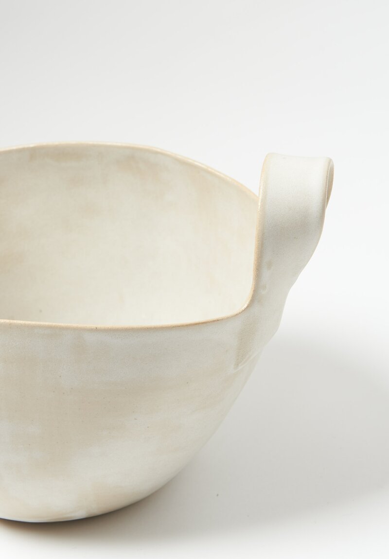 Laurie Goldstein Ceramic Basket Bowl White	