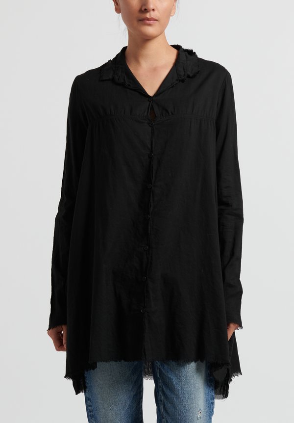 Rundholz Dip Semi-Sheer Layered Shirt in Black	